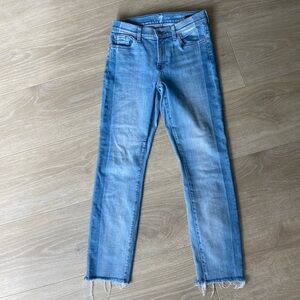 7 For All Mankind Two Tone Roxanne Ankle Jean Size 28